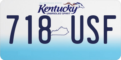 KY license plate 718USF