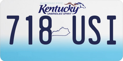 KY license plate 718USI