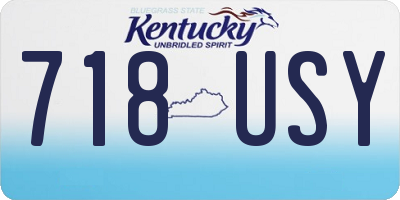 KY license plate 718USY