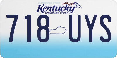 KY license plate 718UYS