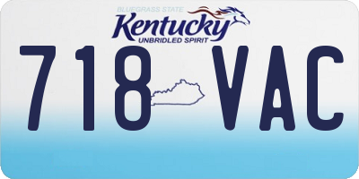 KY license plate 718VAC