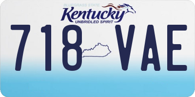 KY license plate 718VAE