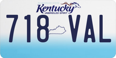 KY license plate 718VAL