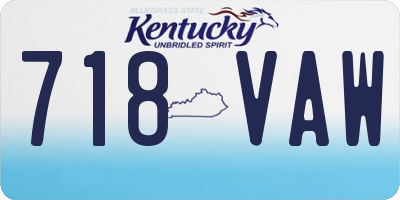KY license plate 718VAW