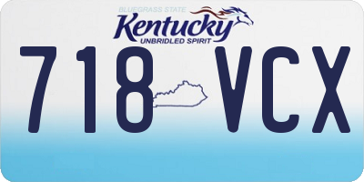 KY license plate 718VCX