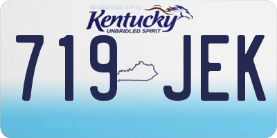 KY license plate 719JEK