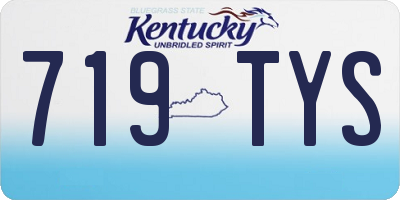 KY license plate 719TYS
