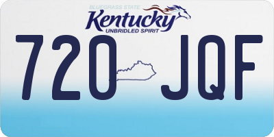 KY license plate 720JQF