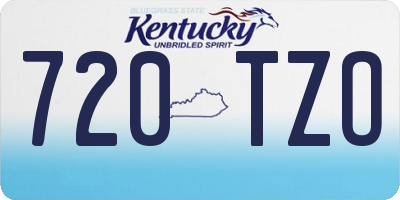 KY license plate 720TZO