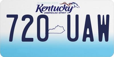 KY license plate 720UAW