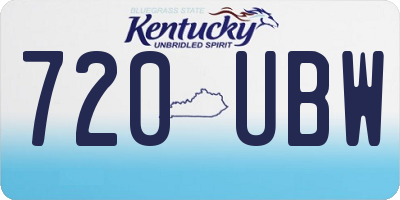 KY license plate 720UBW