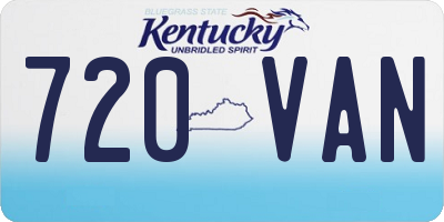 KY license plate 720VAN