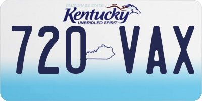 KY license plate 720VAX