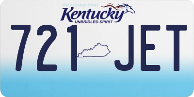 KY license plate 721JET