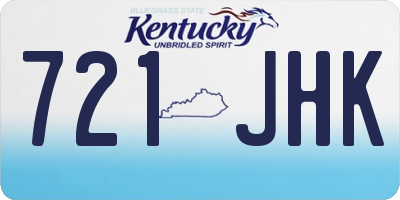 KY license plate 721JHK