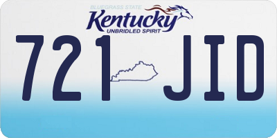 KY license plate 721JID