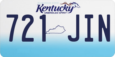 KY license plate 721JIN