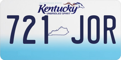 KY license plate 721JOR