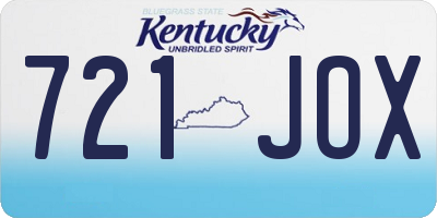 KY license plate 721JOX