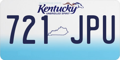 KY license plate 721JPU
