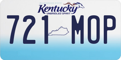 KY license plate 721MOP