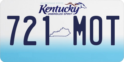 KY license plate 721MOT