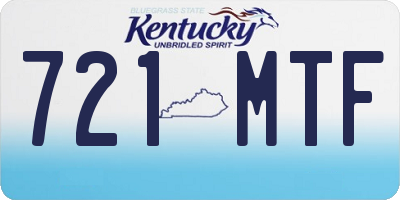 KY license plate 721MTF