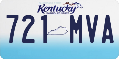 KY license plate 721MVA