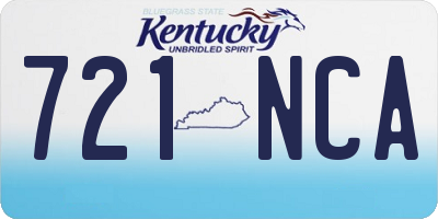 KY license plate 721NCA