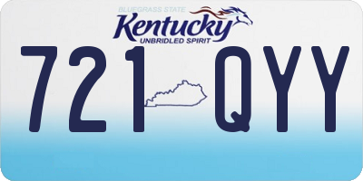 KY license plate 721QYY