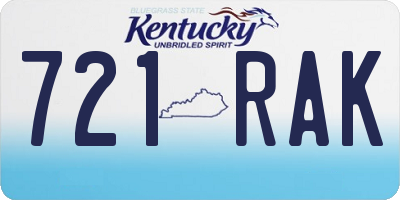KY license plate 721RAK