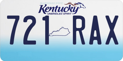 KY license plate 721RAX
