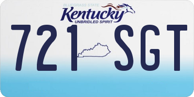 KY license plate 721SGT