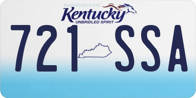 KY license plate 721SSA