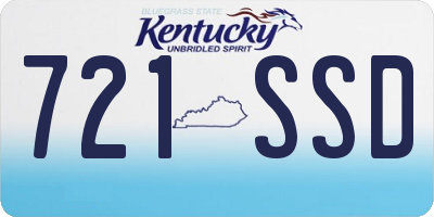 KY license plate 721SSD