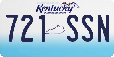 KY license plate 721SSN