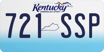 KY license plate 721SSP