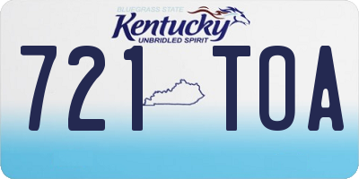 KY license plate 721TOA