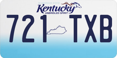 KY license plate 721TXB