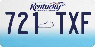 KY license plate 721TXF