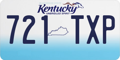 KY license plate 721TXP