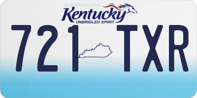 KY license plate 721TXR