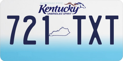 KY license plate 721TXT