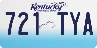KY license plate 721TYA