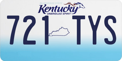 KY license plate 721TYS