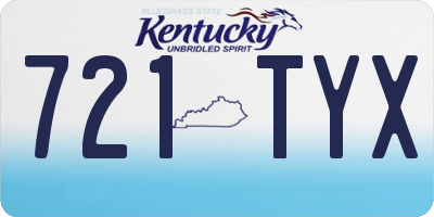 KY license plate 721TYX