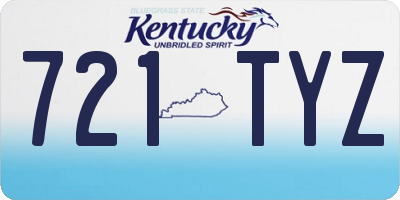 KY license plate 721TYZ