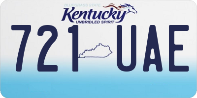 KY license plate 721UAE
