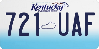 KY license plate 721UAF