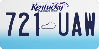 KY license plate 721UAW
